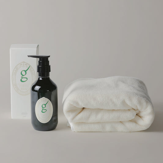 BODY & HAIR モイストシャンプー & シルク混 今治バスタオル